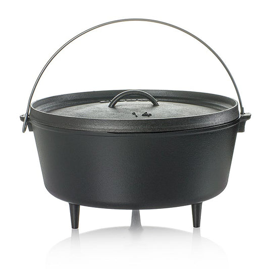 Gusseiserner Kochtopf Lodge Camp Dutch Oven mit Deckel und Füßen, ideal für die Outdoorküche, Lagerfeuer und Smoker