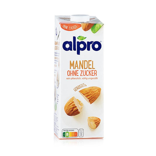 Mandeldrink, ungesüßt, alpro, 1 l - Veganer Getränk aus gerösteten mediterranen Mandeln, ohne Zuckerzusatz, ideal für Müsli und zum Genießen pur!