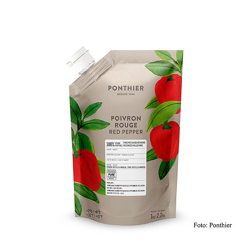 1 kg Püree aus ungezuckerten roten Paprika, ideal für Soßen, Suppen und Eintöpfe