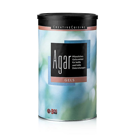 Creative Cuisine Agar, Geliermittel, 500 g - Vegetarischer Gelantineersatz aus Rotalgen, ideal für Marmeladen, Gelees, Desserts und mehr, mit Anleitung für die Herstellung von kalten und heißen Gelees
