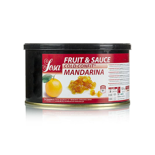 Sosa Cold Confit - Mandarine, Fruit & Sauce, mit Schale (37243), 1,5 kg - Außerordentliche Produkte mit perfektem Aroma und hervorragender Farbgebung von Sosa Ingredients SL, einem führenden Hersteller von Premium-Zutaten für Gastronomie und Konditorei in Spanien