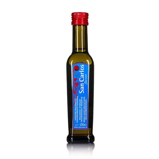 Weißer Balsamico-Essig, 5 Jahre gereift, San Carlos Gourmet, 250 ml - stilvolle Flasche, süßer Geschmack mit Noten von Früchten und Holz, vielseitig einsetzbar