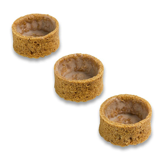 Tartelettes aus gecoateten Graham Crackern, ø 35x17mm, 1,05 kg, 210 St, knusprig mit Fettschicht zum Schutz vor Durchweichen