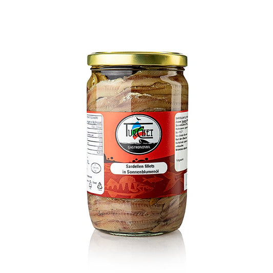 Sardellenfilets Filetti di Alici in Sonnenblumenöl, 700 g, salzig, würzig und mit dem Geschmack des Meeres, ideal für Pizza, Pasta und Dressings