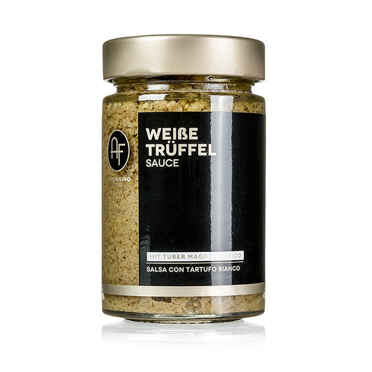 Trüffelsauce (SALSA Tartufata) mit weißen Trüffeln und Champignons, ideal für Eierspeisen, Pasta und helles Fleisch in der italienischen Küche
