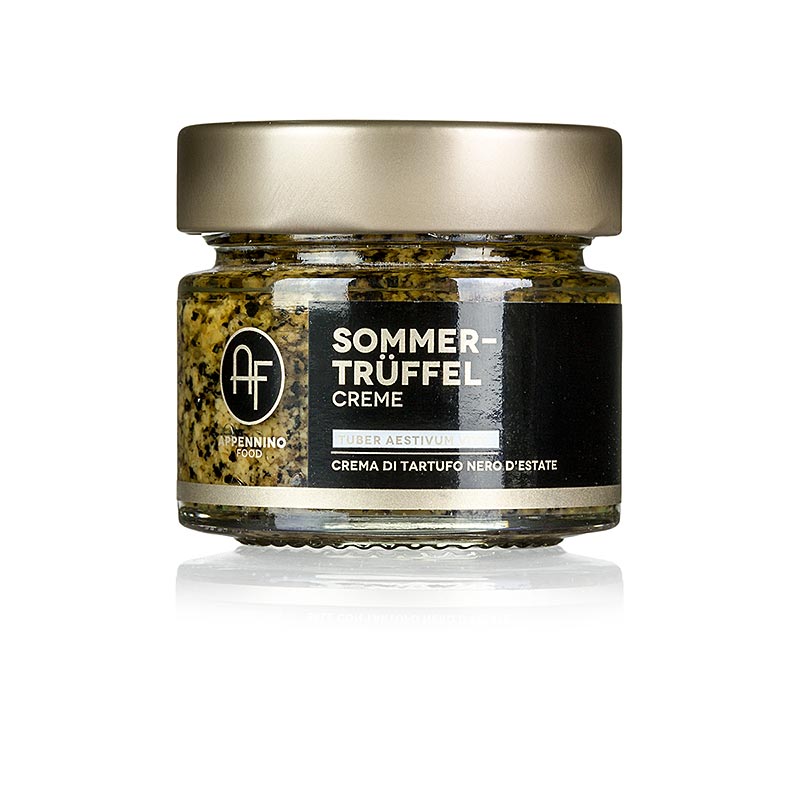 Fein gehackte schwarze Sommertrüffel Creme aus Appennino, 80 g, für Antipasti und Fleischsaucen