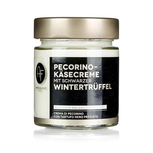Pecorinocreme mit schwarzem Wintertrüffel, Appennino, 130 g - köstliche Kombination aus fruchtigem Salz und erdig-waldigem Aroma, ideal für Pasta
