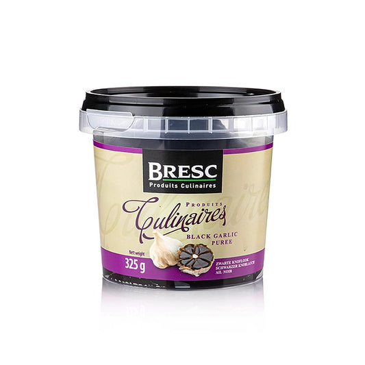 Schwarzer Knoblauch 70%, fermentiert, als Paste, Bresc, 325 g - Natürlich fermentierter Knoblauch mit Aromen von Backpflaume, gerösteter Vanille, Nuancen von Lakritz und dunklem Balsamico, ohne Nachgeschmack und Geruch