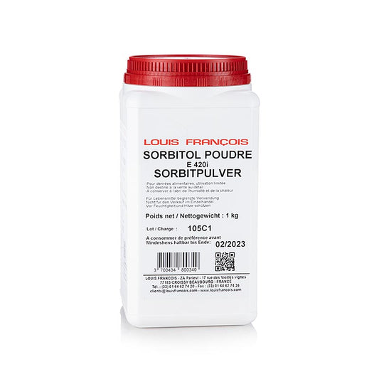 Sorbitol Pulver von Louis Francois, 1 kg, Zuckeraustauschstoff mit Feuchthaltemittel-Eigenschaften