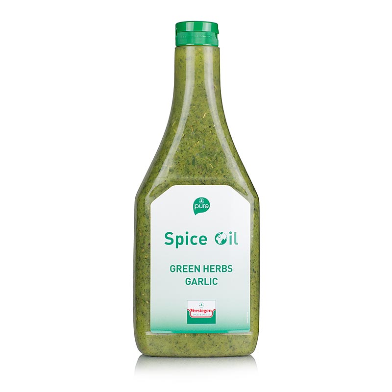 Verstegen Gewürzöl Grüne Kräuter und Knoblauch, 870 ml - aromatische Ölzubereitung zum Marinieren von Fleisch und Meeresfrüchten oder als Topping auf Dips und Suppen