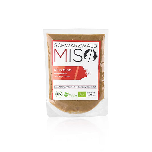 Schwarzwald Miso Reis Paste, mild würzig, BIO, 220 g - perfekt für Saucen, Suppen und Shakes, hergestellt durch Fermentation von Mikroorganismen, DE-ÖKO-003 zertifiziert