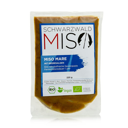Miso Mare Paste, mit Meeresalgen, Schwarzwald Miso, BIO, 220 g - Eine köstliche und gesunde Paste für Misosuppen, Fischgerichte und Fitnesssalate
