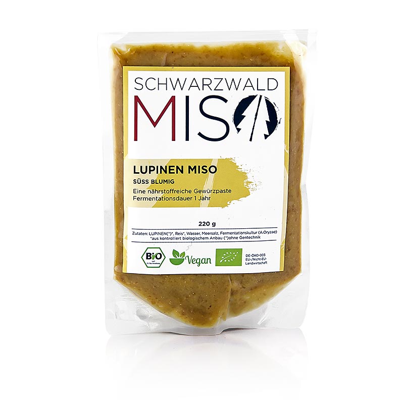 Pasta di lupino di miso, dolce floreale, Black Forest Miso, biologico, 220 g