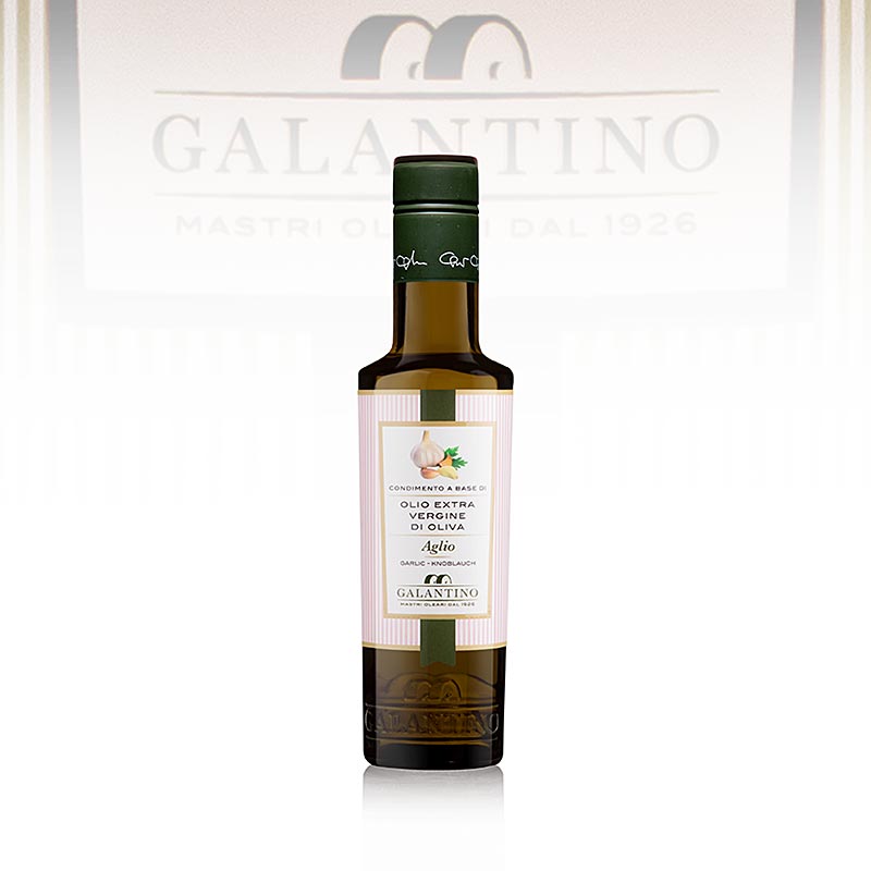 Galantino Knoblauchöl, 250 ml - Hochwertiges, würziges Öl mit gepressten Knoblauchzehen