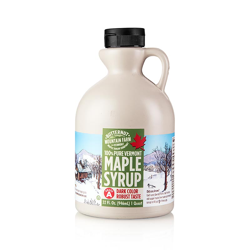 Ahornsirup - Dunkel, kräftig, aus Vermont, 946 ml, perfekt für Pfannkuchen und Waffeln