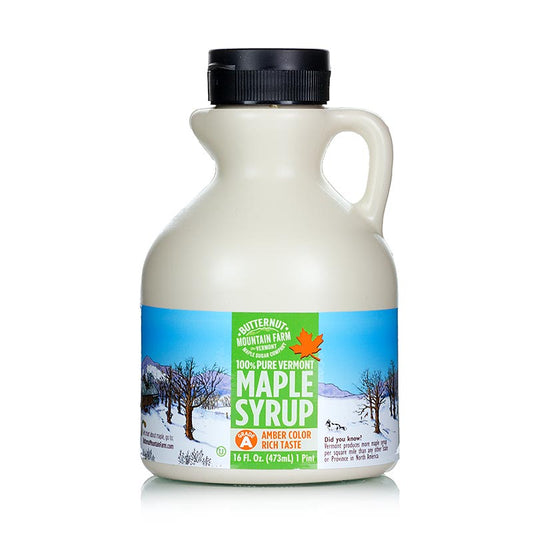 Ahornsirup - Amber, Vermont, 473 ml: Hochwertiger Ahornsirup aus Vermont, bernsteinfarben und aromatisch, perfektes Topping für Pancakes und natürlicher Zuckerersatz