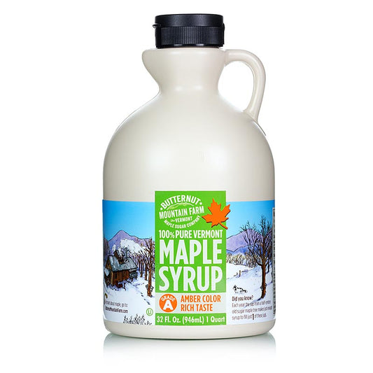 Ahornsirup - Amber, Vermont, 946 ml: Hell-bernsteinfarbener Ahornsirup mit delikatem Ahorn-Bouquet, idealer, naturbelassener Zuckerersatz