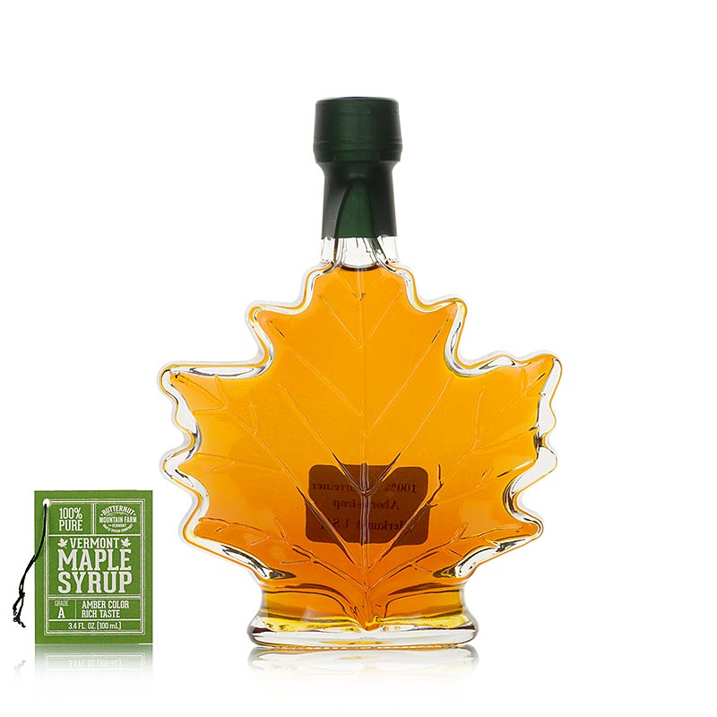 Ahornsirup - 100 ml Flasche aus Vermont, hell-bernsteinfarben mit delikatem Ahorn-Bouquet Ideal als natürlicher Zuckerersatz und köstliche Eis-Sauce