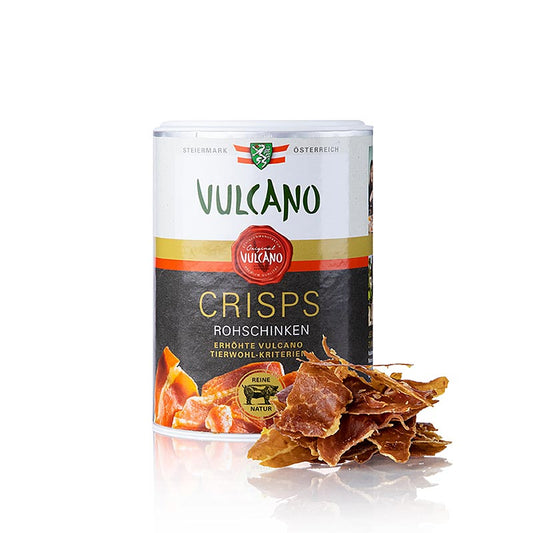 VULCANO Crisps, Rohschinken - Chips, 35 g: Hauchdünner luftgetrockneter Roschinken mit unnachahmbarem Vulcano Geschmack