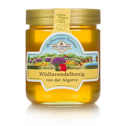 Honigglas mit der aromatisch blumigen, zart fließenden Honigspezialität aus wildem Lavendel von der Algarve, 500 g