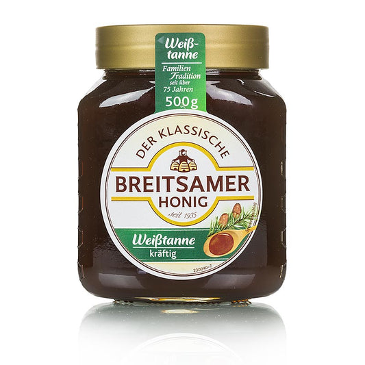 Breitsamer Honig Weißtanne, 500 g: Pure and natural white fir honey in a 500 gram jar