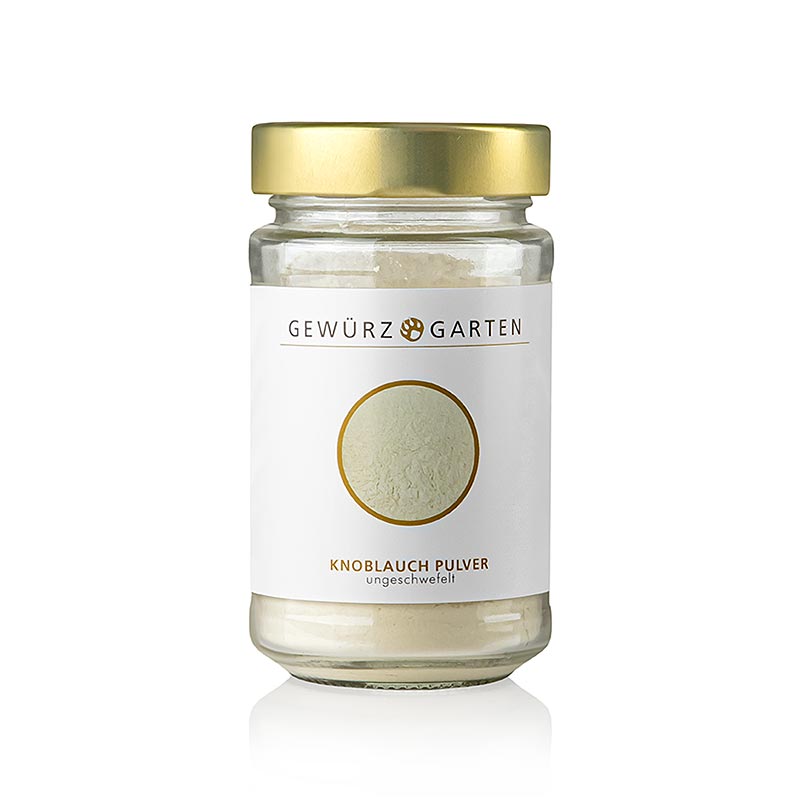 100 g Gewürzgarten Knoblauch-Pulver, ungeschwefelt, mit intensivem Aroma und hoher Würzkraft, ideal als Alternative zu frischem Knoblauch im Mittelmeerraum und Asien