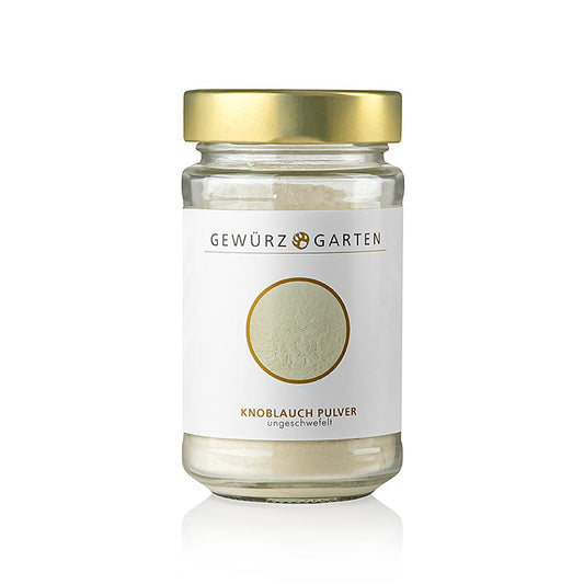 100 g Gewürzgarten Knoblauch-Pulver, ungeschwefelt, mit intensivem Aroma und hoher Würzkraft, ideal als Alternative zu frischem Knoblauch im Mittelmeerraum und Asien
