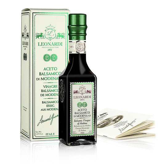 Leonardi - Aceto Balsamico di Modena IGP/g.g.A., Francobollo, 4 Jahre, 250 ml