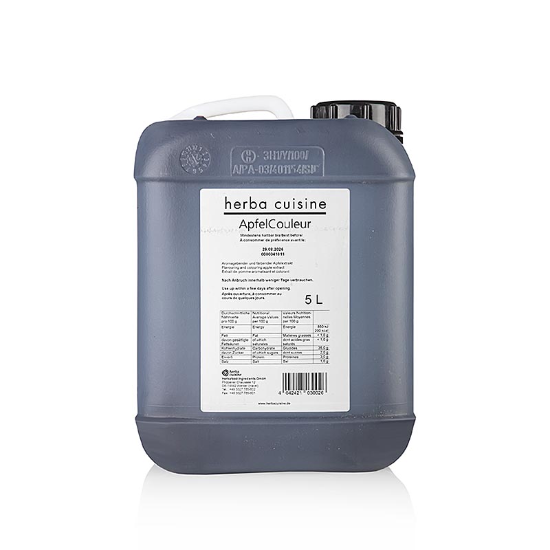 Herbacuisine ApfelCouleur Extrait de pomme, liquide, non sucré, au goût intense de caramel, 5 l