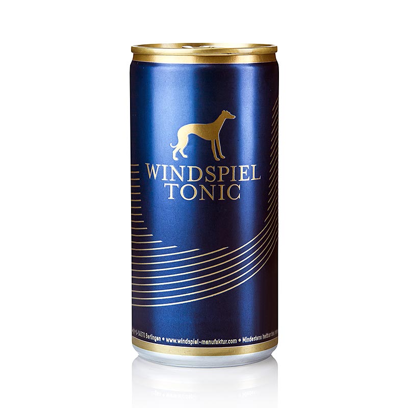 Tonic Water aus der Eifel in blauer Dose, abgestimmt auf Windspiel Premium Dry Gin, mit erfrischendem Mineralwasser und einem Hauch Zitrone, für einen harmonischen und köstlichen Gin Tonic-Genuss