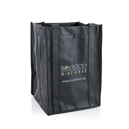 Sac de transport Greenbag pour 4 bouteilles, noir, avec le logo CHEF FOOD, 1 pièce