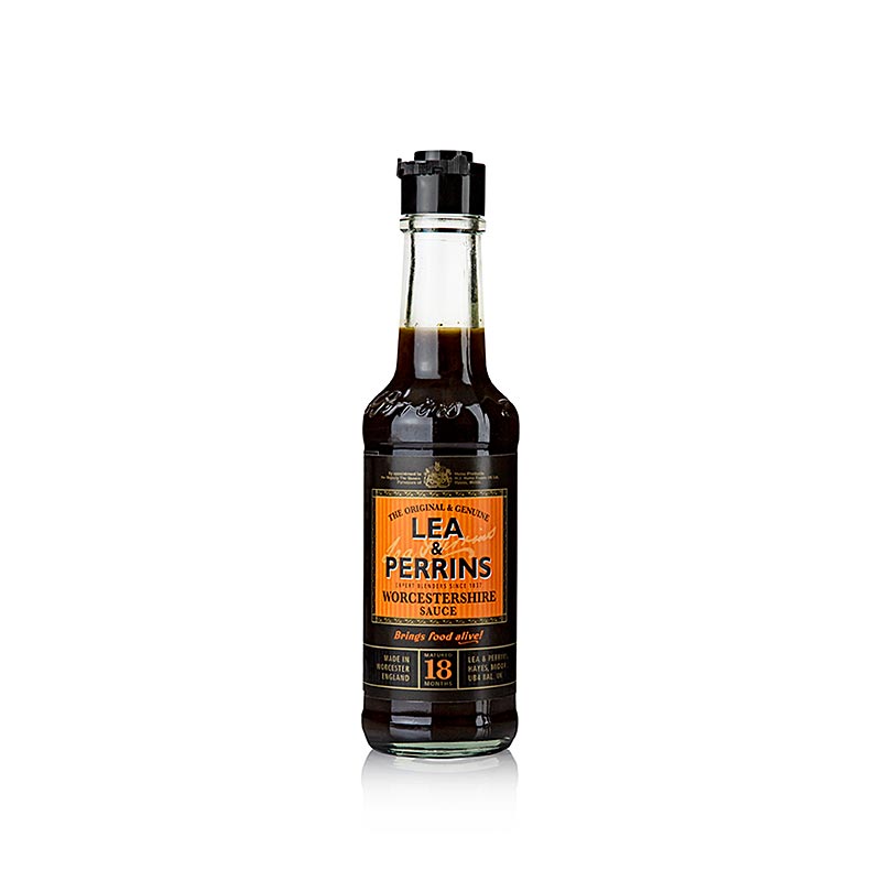 Worcestershire Sauce, Lea & Perrins, 150 ml - Traditionelle englische Sauce mit wertvollen Zutaten für Fleisch, Fisch, Suppen, Saucen und Salate
