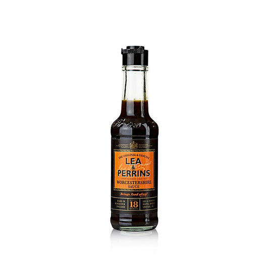 Worcestershire Sauce, Lea & Perrins, 150 ml - Traditionelle englische Sauce mit wertvollen Zutaten für Fleisch, Fisch, Suppen, Saucen und Salate