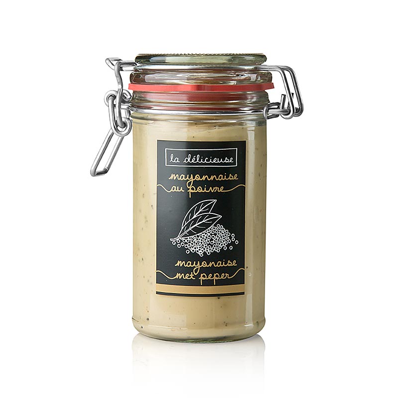 250 ml Mayonnaise mit Pfeffer von La Delicieuse, perfekt für Eier, Fleisch und Pommes
