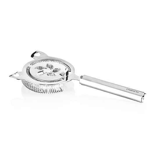 Barsieb (Strainer, Abseiher) aus hochglänzendem Edelstahl 18/10, Länge 21 cm, Durchmesser 8,5 cm