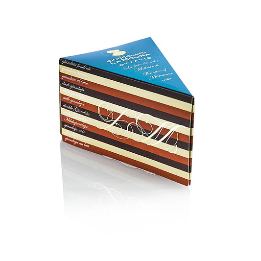 Ottavio - Stück des Millestrati Gianduja Schicht Nougat, La Molina, 250 g - Schichtnougat aus dunkler, Milch- und weißer Gianduja, zartschmelzend und köstlich, erhältlich auch als ganze Torte (Art 45831)