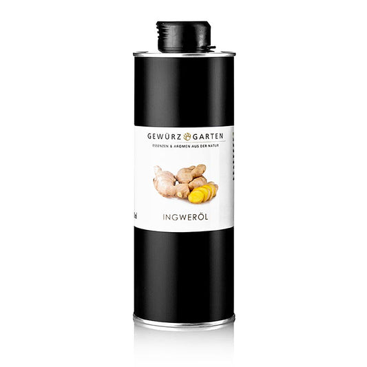 Gewürzgarten Ingweröl in Rapsöl, 500 ml - Kalt extrahiertes Ingweröl mit natürlicher Trübung und vielfältigen Geschmacks- und Duftkomponenten, ideal zum unverdünnten Genuss oder nach Belieben
