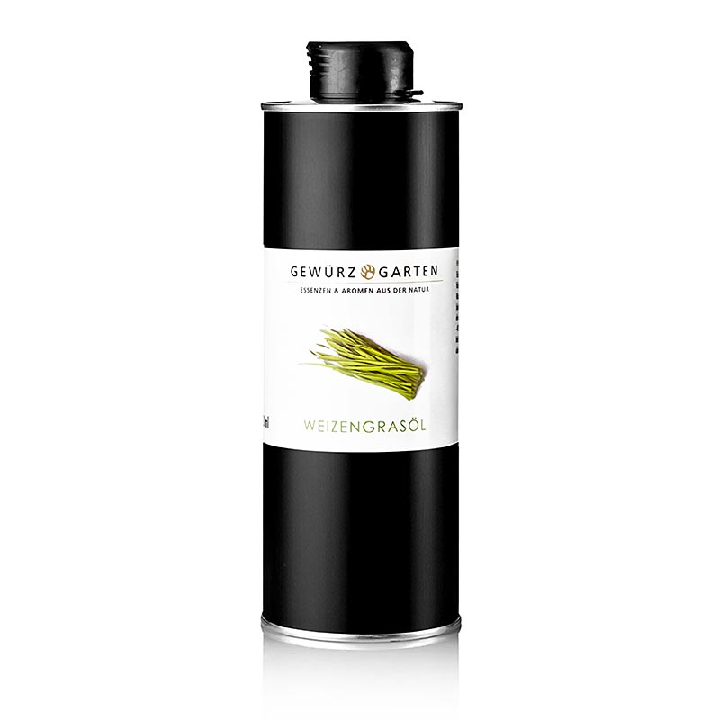 Bio Weizengrasöl in Rapsöl, 500 ml - Kaltextraktionsverfahren, grüne Farbe durch Chlorophyll, volles Aroma bei 20-40°C, kühl und dunkel lagern
