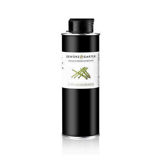 Zitronengrasöl in Rapsöl, 250 ml - Aromatisiertes Öl aus Rapsöl und 2% ätherischem Zitronengrasöl, natürliche Duft- und Geschmacksvielfalt, kaltgepresstes ätherisches Öl