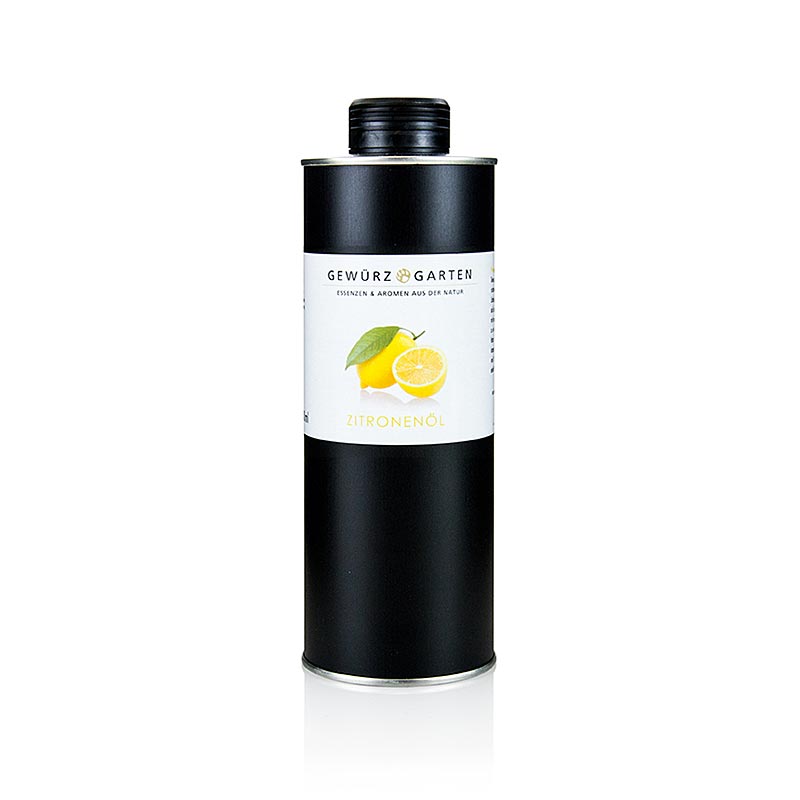 Gewürzgarten Zitronenöl in Rapsöl, 500 ml - Natürlich hergestelltes Zitronenöl aus Rapsöl und ätherischem Zitronenöl Entfaltet komplexe Geschmacks- und Duftkomponenten durch Kaltpressung der Zitronenschalen