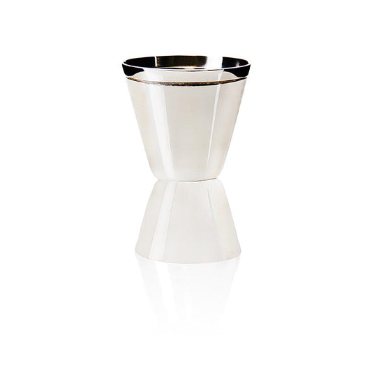 Cocktail Messbecher (Jigger) aus hochwertigem 18/10 Edelstahl für präzises Abmessen von 2 cl & 4 cl in der Bar