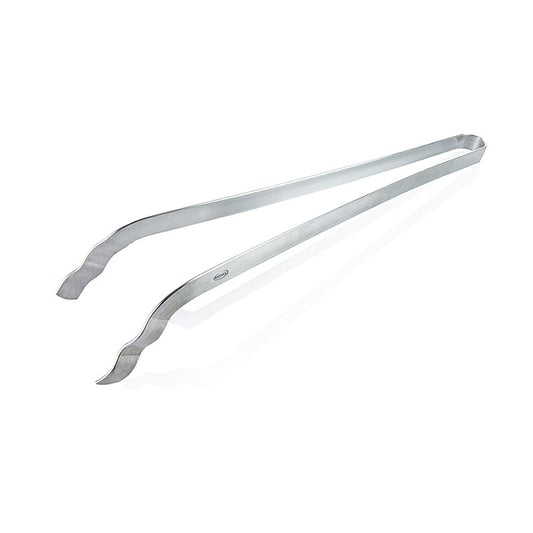 Grillzange von Rösle, gebogene Form, 35,5cm lang, mit gewellten Enden für sicheres Halten des Grillguts Optimale Handhabung und exakte Kraftübertragung am Grill