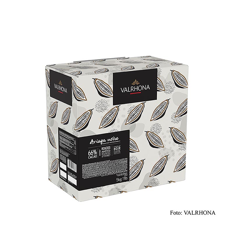 Valrhona Ariaga Noire, copertura fondente, callets, 66% Cacao, 5 kg