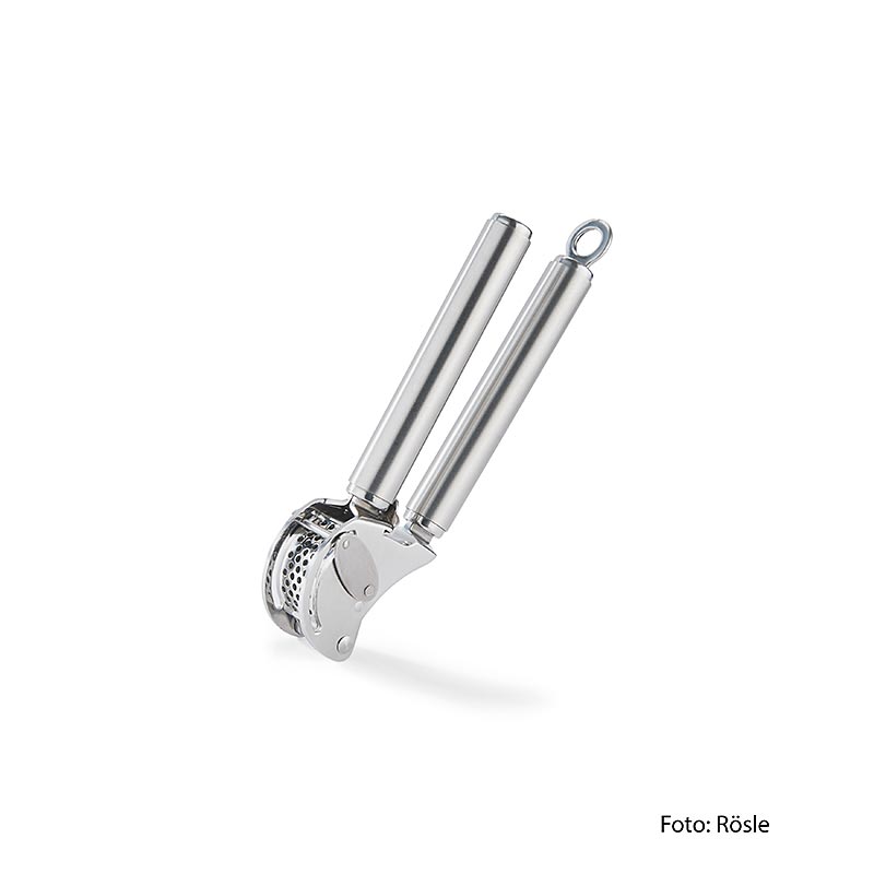 Knoblauchpresse aus hochwertigem Edelstahl, 20cm lang, leicht zu reinigen und spülmaschinenfest Ergonomischer Griff für müheloses Pressen von frischem Knoblauch