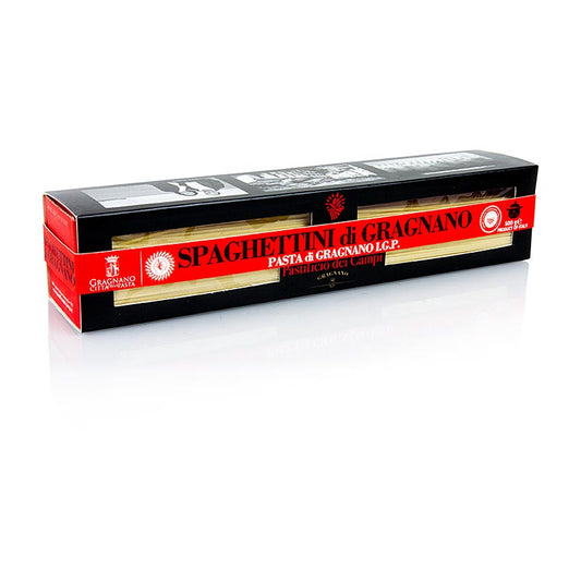 Pastificio dei Campi - No2 Spaghettini, Pasta di Gragnano, IGP/gU, 500 g - Hochwertige Pasta aus Gragnano, Italien, hergestellt aus lokalem Hartweizen und Quellwasser, mit IGP-Zertifizierung