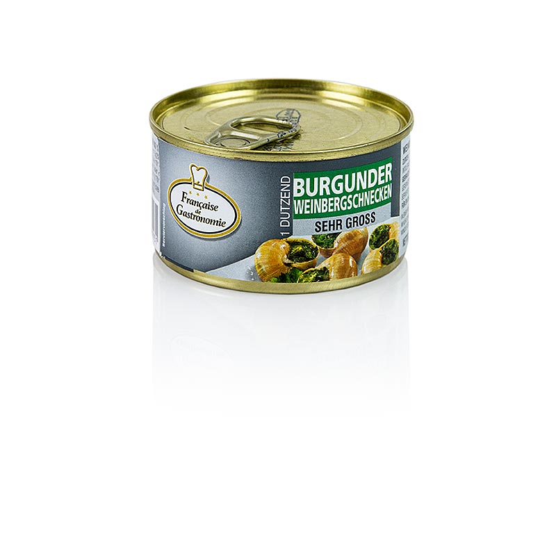 Escargots de Bourgogne de Francaise de Gastronomie, très gros, 1 douzaine, 130 g, parfaits pour les gourmets