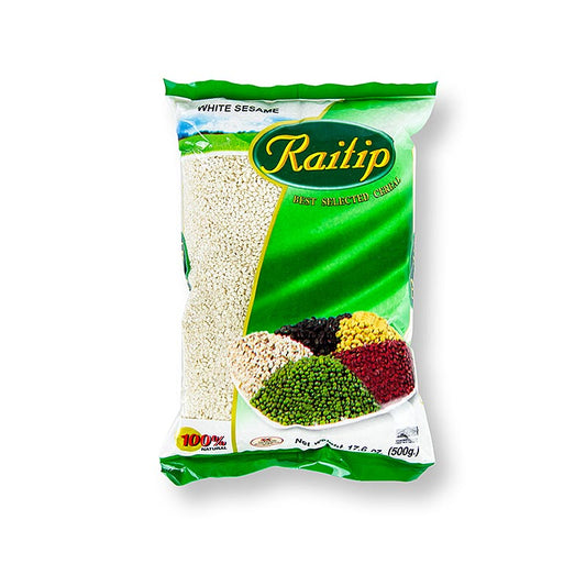 Weißer, geschälter Sesamsamen, 500 g, hochwertige Ölpflanze aus Asien mit nussigem Aroma, vielseitig einsetzbares Gewürz
