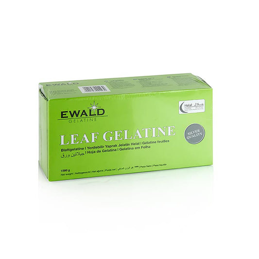 Blatt Gelatine Rind, Halal, 1 kg, ca 400 St - hochwertige Rindergelatineblätter für köstliche Desserts und Gerichte, einfach zu verwenden und schnell auflösend