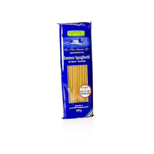 Bio-Spaghetti aus Emmerweizen von Rapunzel, hergestellt in zertifizierter Bio-Qualität, ideal für bewusste Genießer in der Schweiz