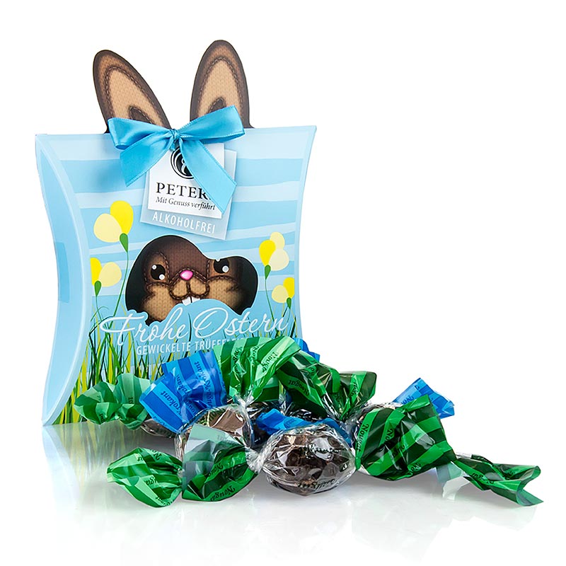 Cioccolatini pasquali "Buona Pasqua", uova al tartufo incartate, senza alcool, Peters, 120 g